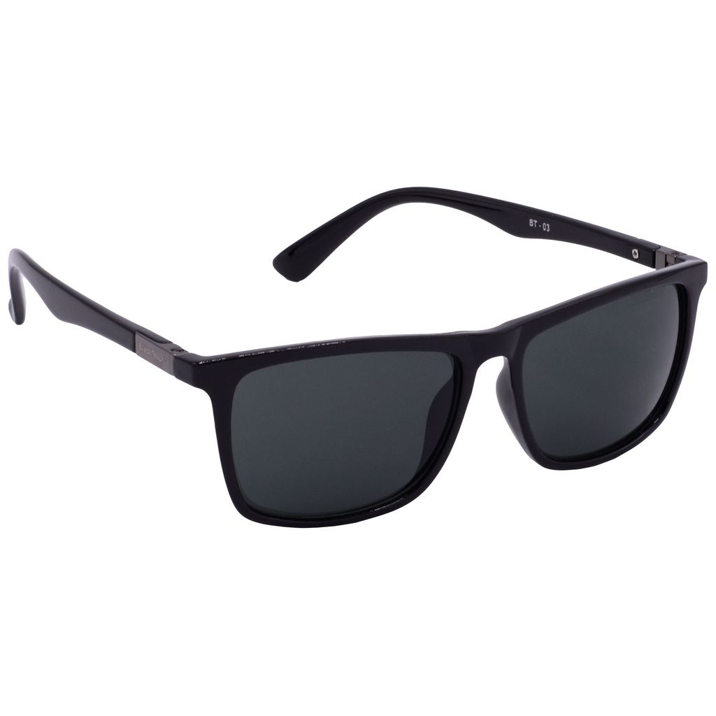 Hrinkar Grey Rectangular Sunglasses Brands Black Frame Goggles for Men & Women - HRS-BT-03-BK-BK-BK - Sunglasses | Buy online on ZillyBuy