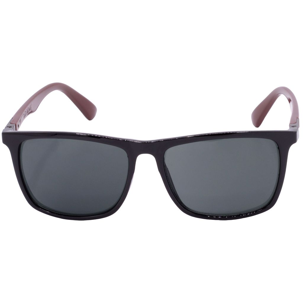 Hrinkar Grey Rectangular Cooling Glass Black, Brown Frame Best Sunglasses for Men & Women - HRS-BT-03-BK-BWN-BK