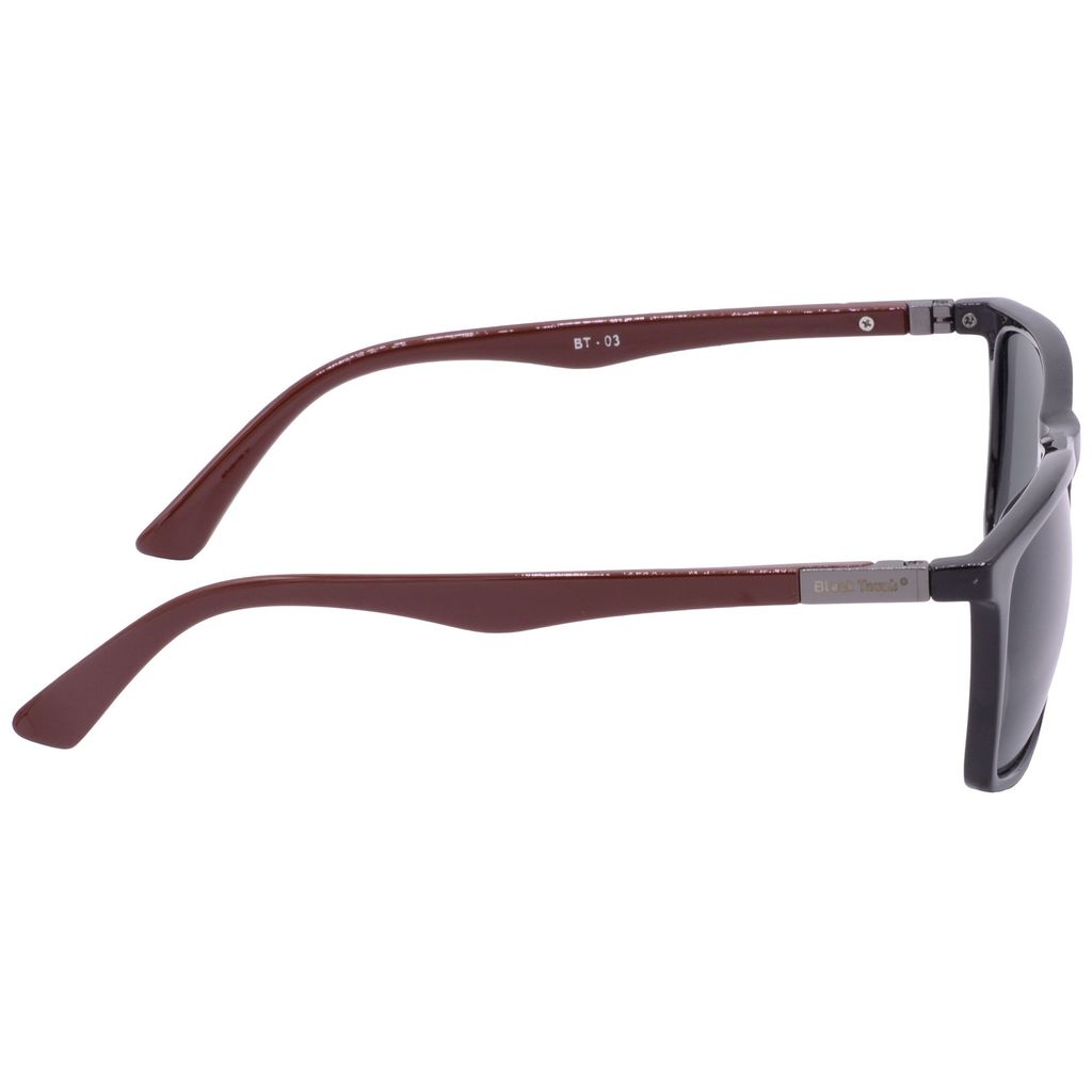Hrinkar Grey Rectangular Cooling Glass Black, Brown Frame Best Sunglasses for Men & Women - HRS-BT-03-BK-BWN-BK