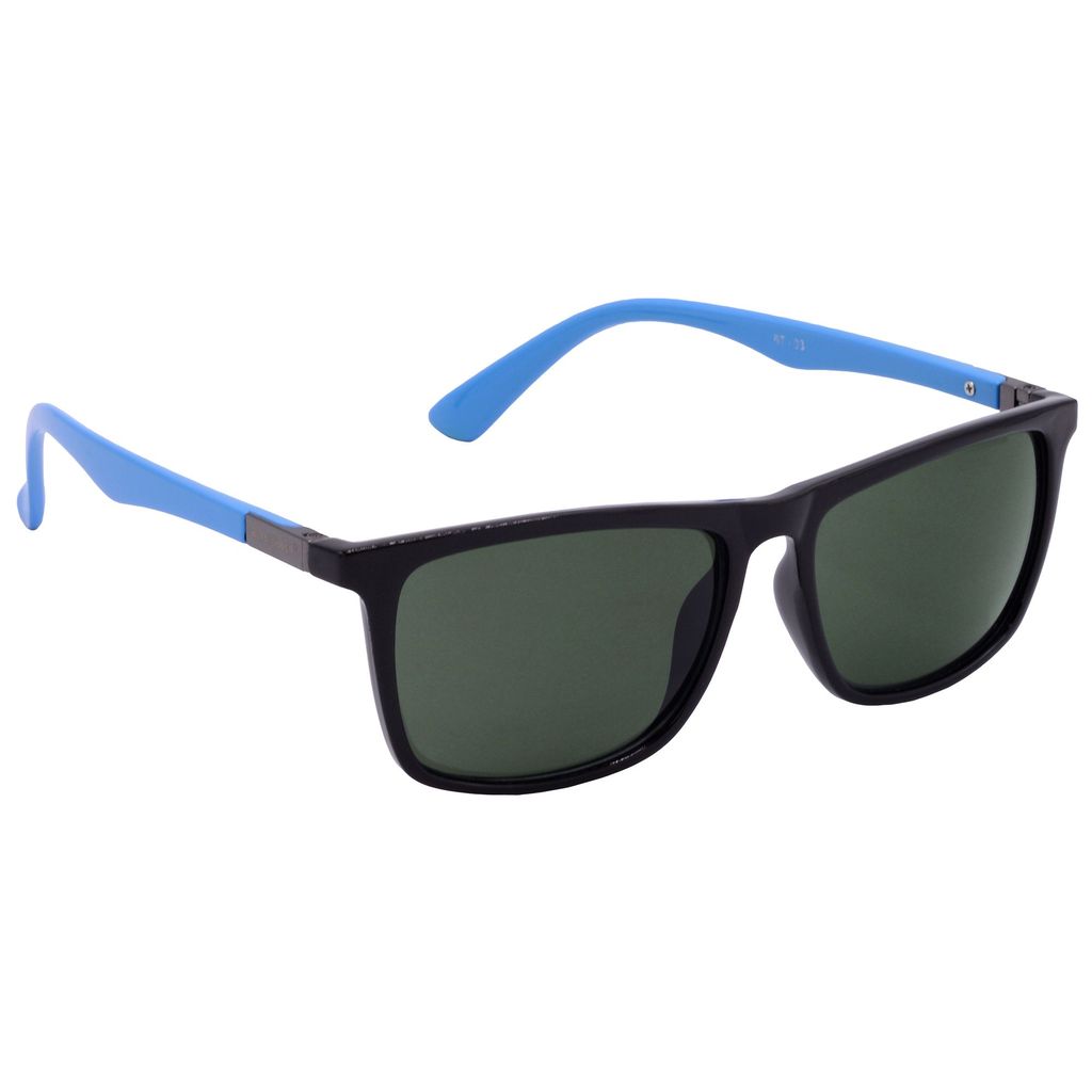 Hrinkar Green Rectangular Sunglasses Styles Black, Sky Blue Frame Glasses for Men & Women - HRS-BT-03-BK-LBU-GRN - Sunglasses | Buy online on ZillyBuy