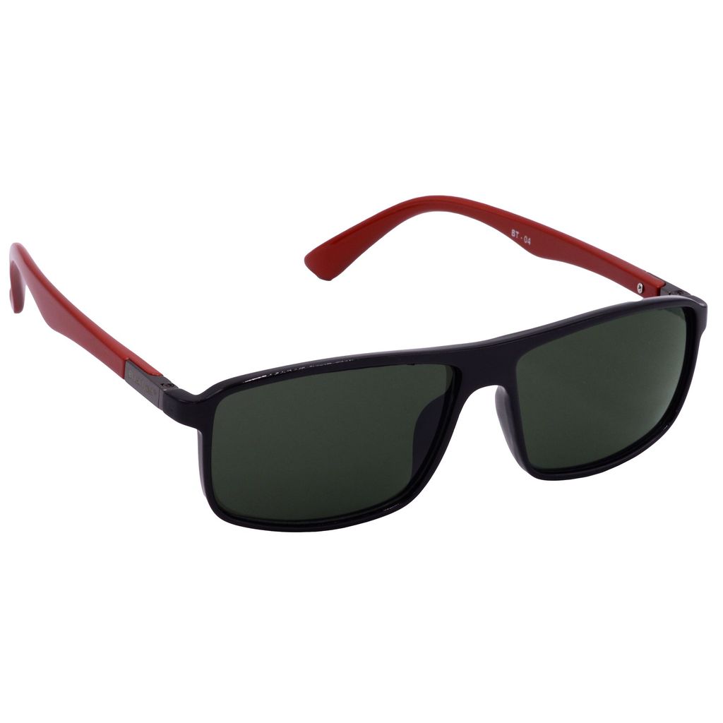 Hrinkar Green Rectangular Cooling Glass Black, Red Frame Best Sunglasses for Men & Women - HRS-BT-04-BK-RD-GRN - Sunglasses | Buy online on ZillyBuy