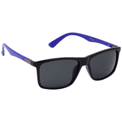 Hrinkar Grey Rectangular Sunglasses Styles Black, Blue Frame Glasses for Men & Women - HRS-BT-05-BK-BU-BK
