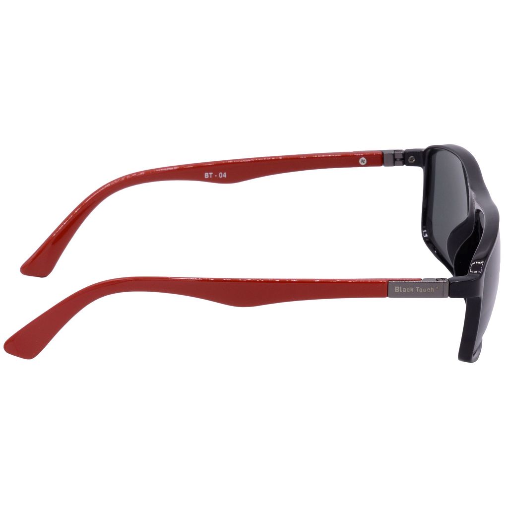 Hrinkar Grey Rectangular Glasses Black, Red Frame Best Goggles for Men & Women - HRS-BT-04-BK-RD-BK
