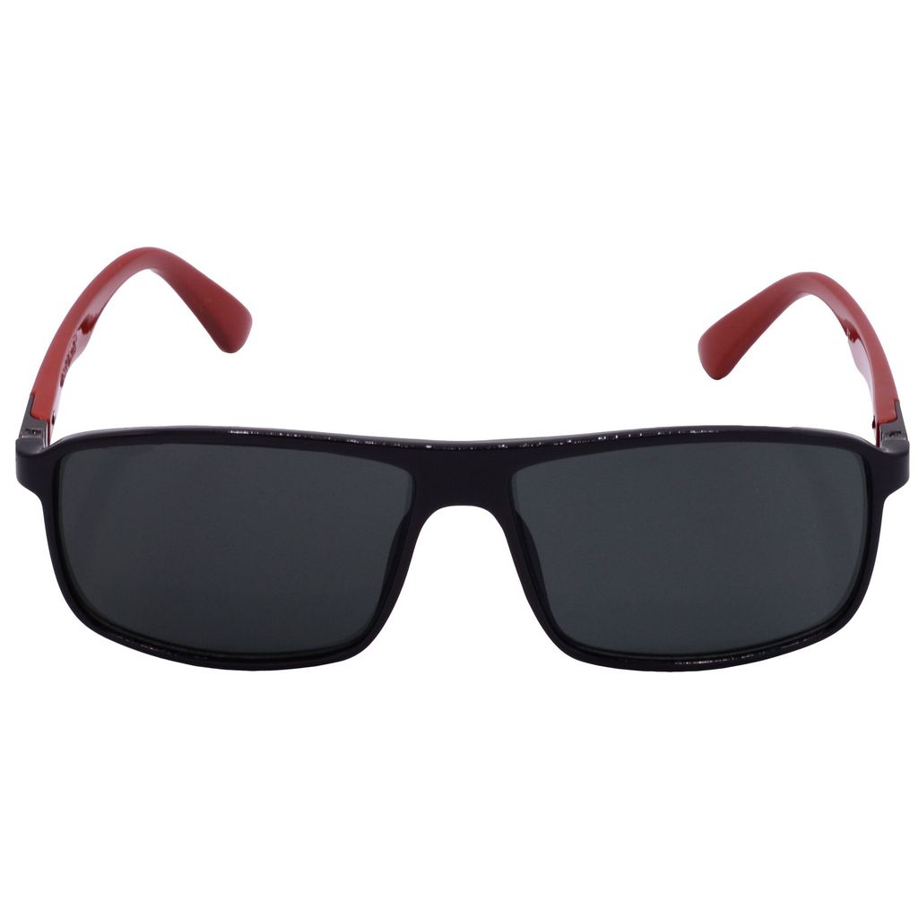 Hrinkar Grey Rectangular Glasses Black, Red Frame Best Goggles for Men & Women - HRS-BT-04-BK-RD-BK