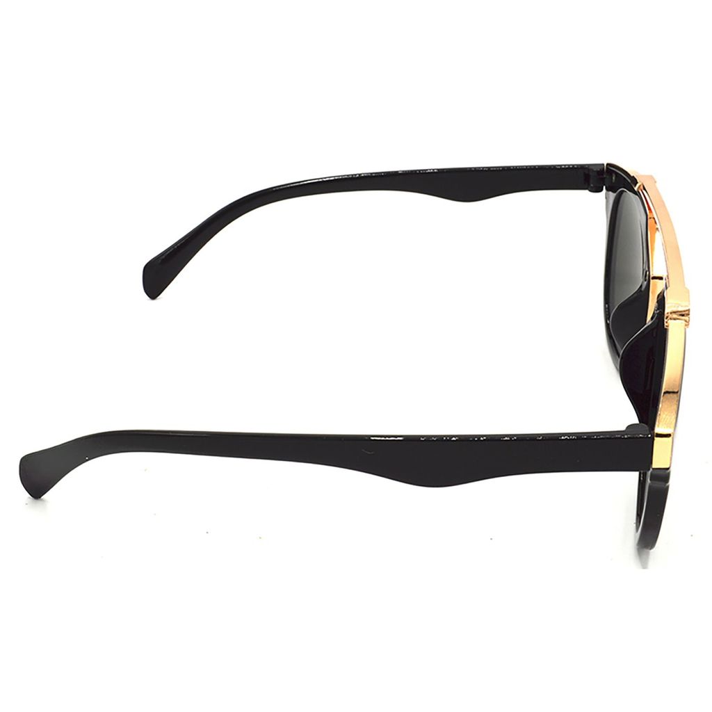Hrinkar Golden Wrap-around Stylish Goggles Golden Frame Sunglasses for Men & Women - HRS428-BK-GLD