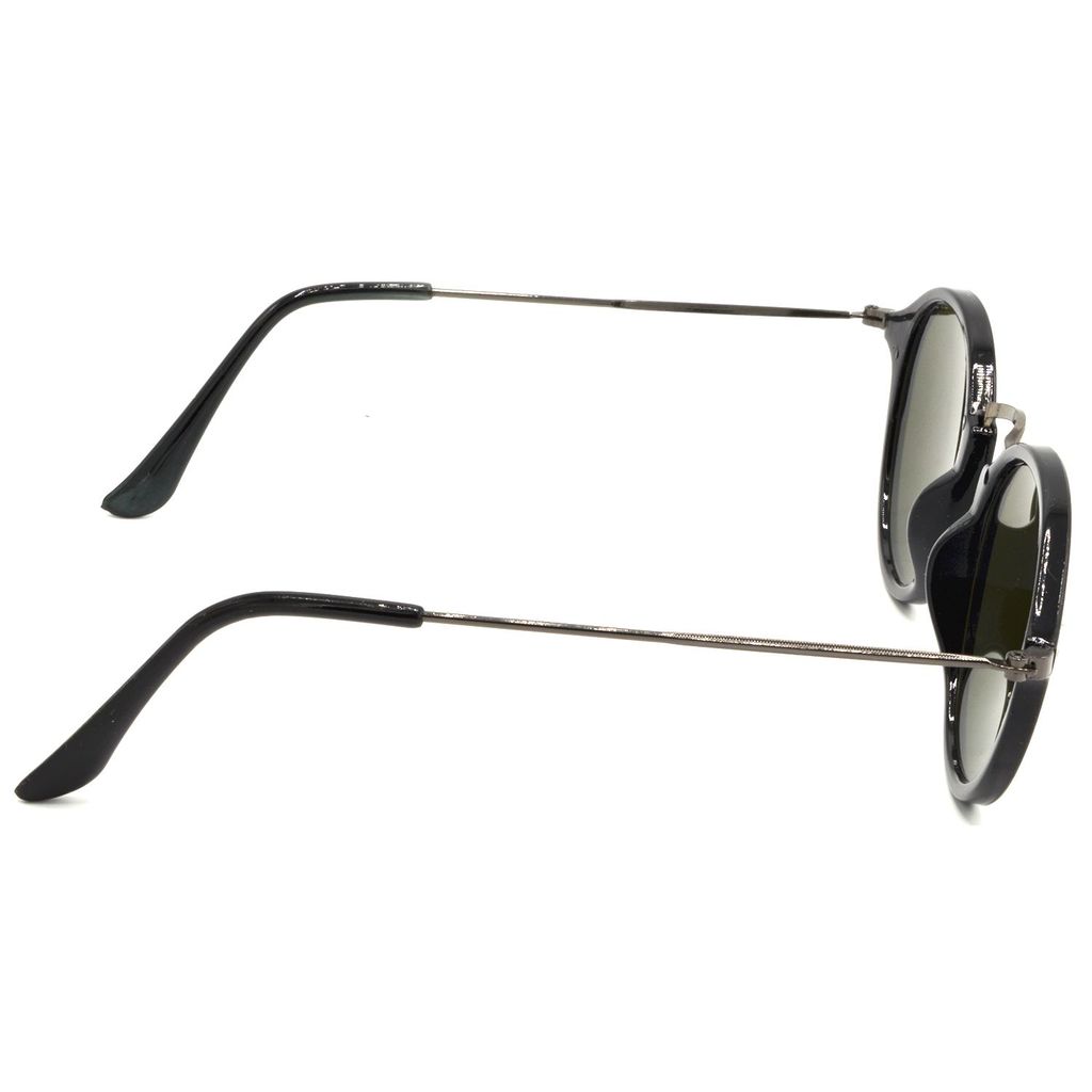 Hrinkar Pink Round Cooling Glass Grey Frame Best Sunglasses for Men & Women - HRS429-BK-GRY-GLD