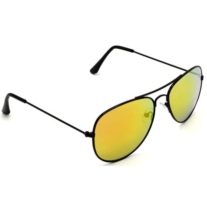 Hrinkar Golden Pilot Sunglasses Styles Black Frame Glasses for Men & Women - HRS432