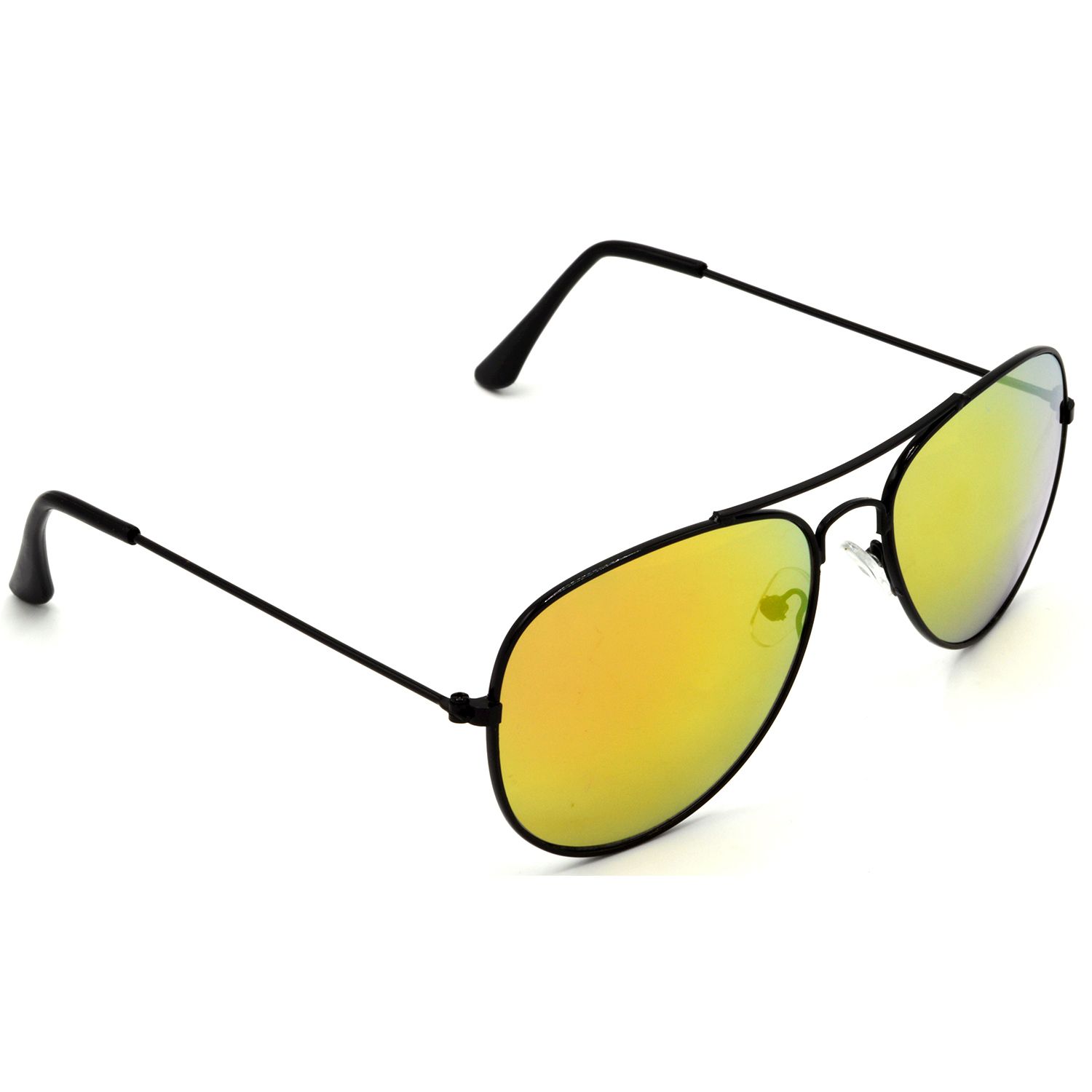 Hrinkar Golden Pilot Sunglasses Styles Black Frame Glasses for Men & Women - HRS432