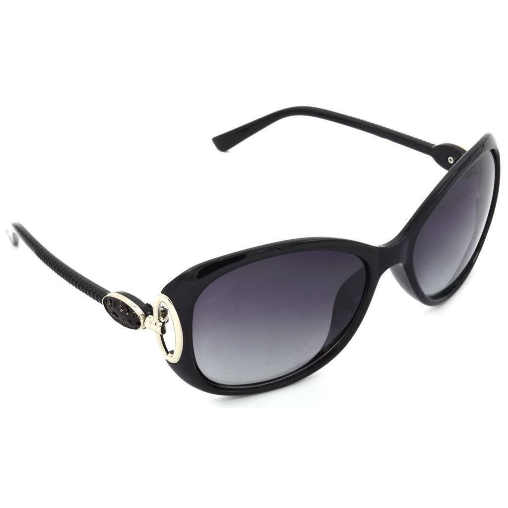 Hrinkar Grey Rectangular Sunglasses Brands Black Frame Polarized Goggles for Women - HRS439-BK-GRY - Sunglasses | Buy online on ZillyBuy