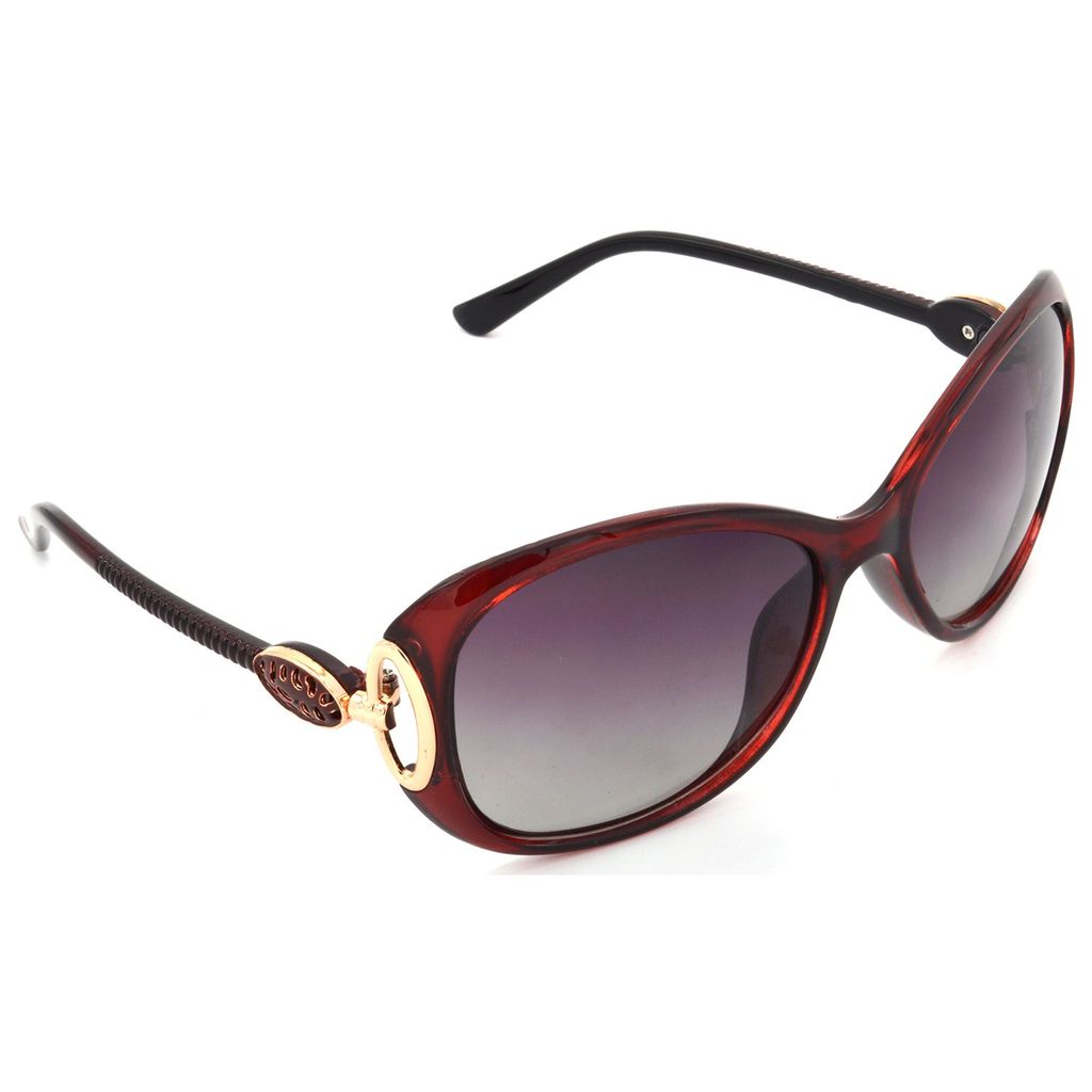 Hrinkar Pink Rectangular Sunglasses Styles Red Frame Polarized Glasses for Women - HRS439-RD-PNK - Sunglasses | Buy online on ZillyBuy