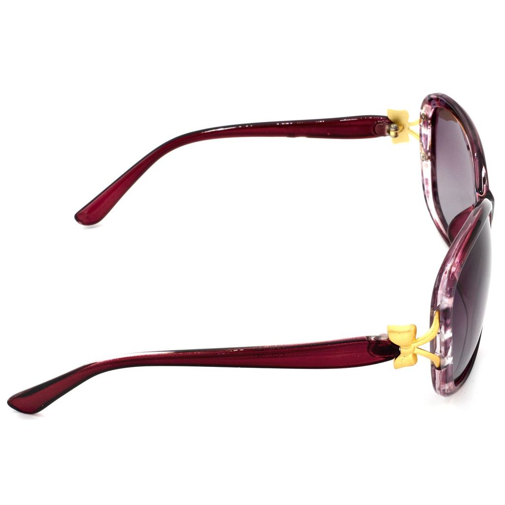 Hrinkar Pink Rectangular Cooling Glass Violet Frame Best Polarized Sunglasses for Women - HRS444-RDCLR-PNK