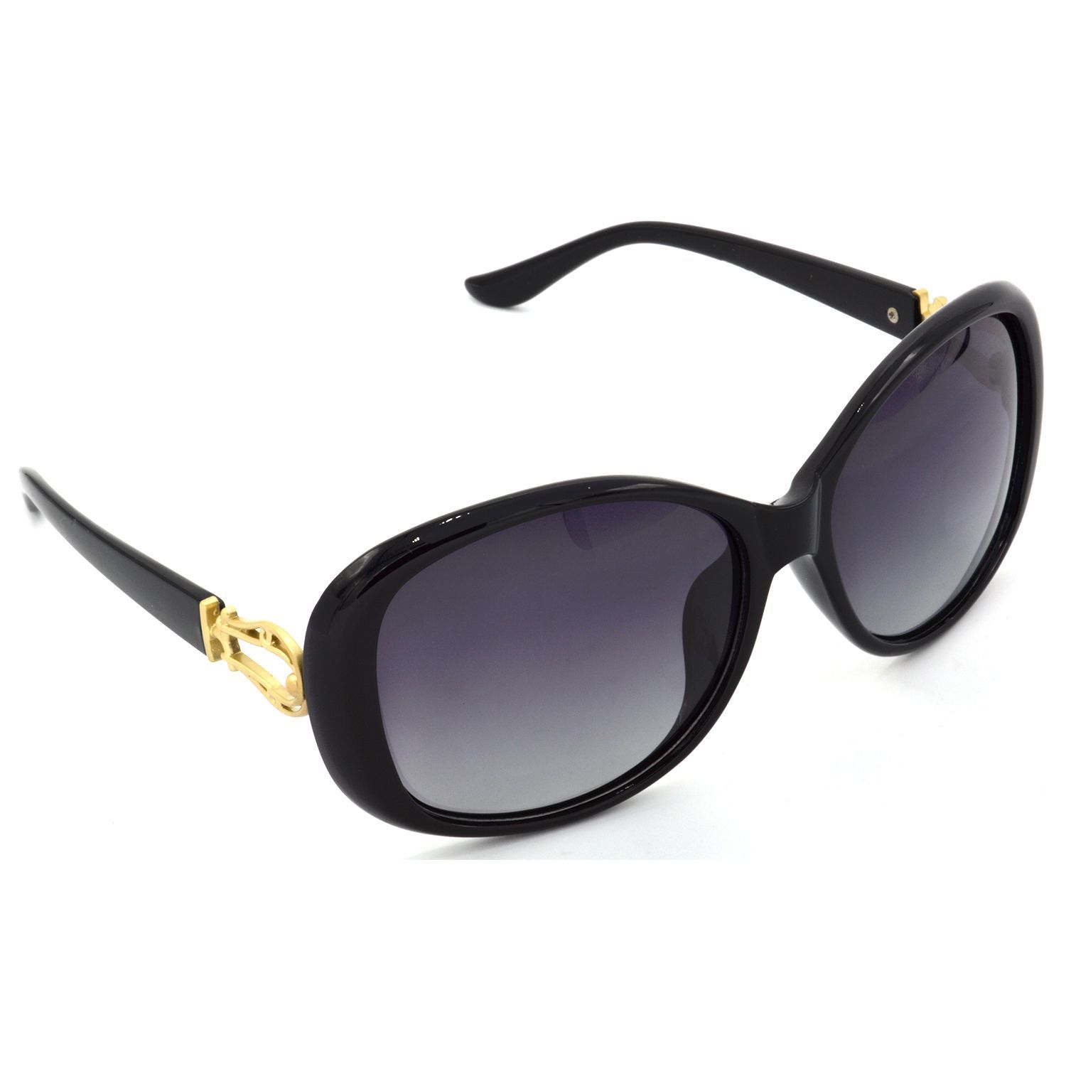 Hrinkar Grey Rectangular Sunglasses Styles Black Frame Polarized Glasses for Women - HRS441-BK-GRY