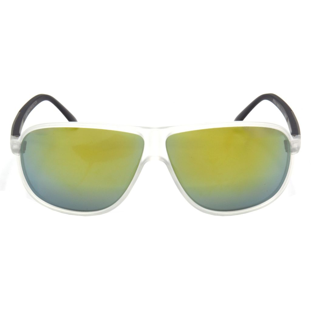 Hrinkar Multicolor Rectangular Stylish Goggles White Frame Sunglasses for Men & Women - HRS473-WT-GLD