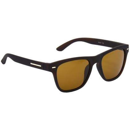 Hrinkar Brown Rectangular Cooling Glass Brown Frame Best Sunglasses for Men & Women - HRS487-BWN-BWN