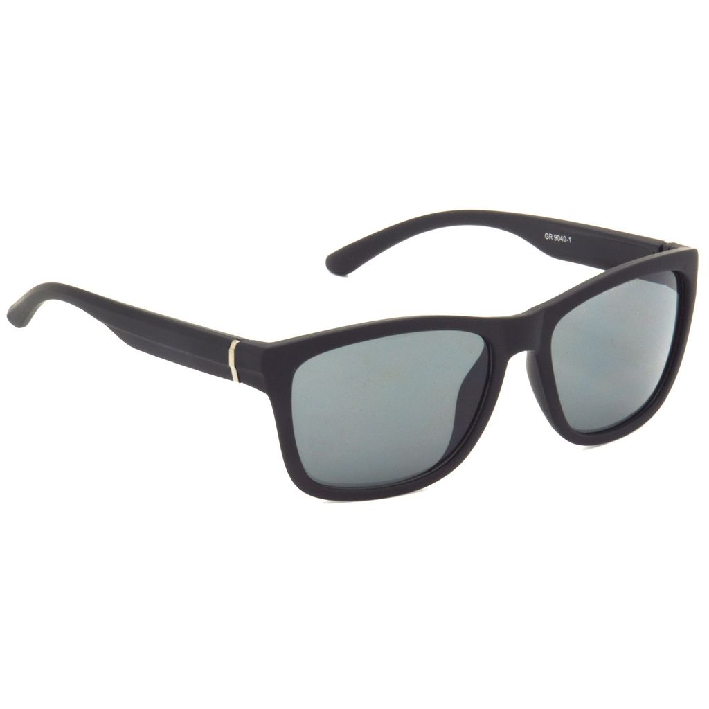 Hrinkar Black Rectangular Cooling Glass Black Frame Best Sunglasses for Men & Women - HRS491-BK-BK