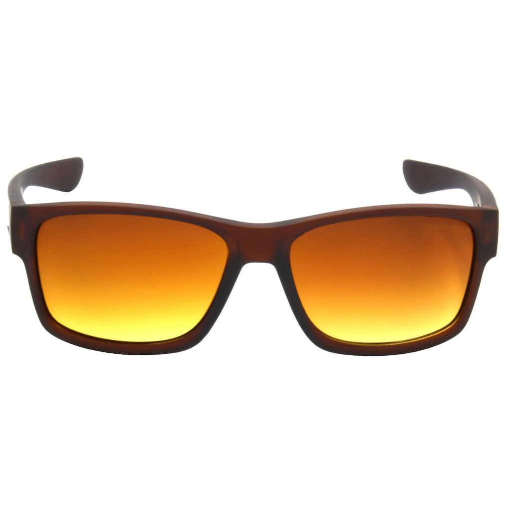 Hrinkar Brown Rectangular Cooling Glass Brown Frame Best Sunglasses for Men & Women - HRS488-BWN-BWN-CLR