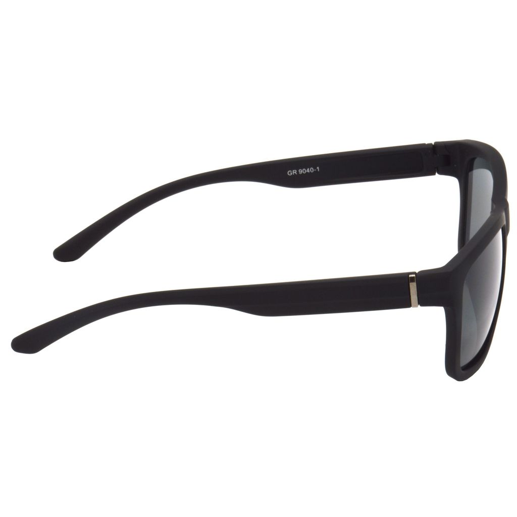 Hrinkar Black Rectangular Cooling Glass Black Frame Best Sunglasses for Men & Women - HRS491-BK-BK