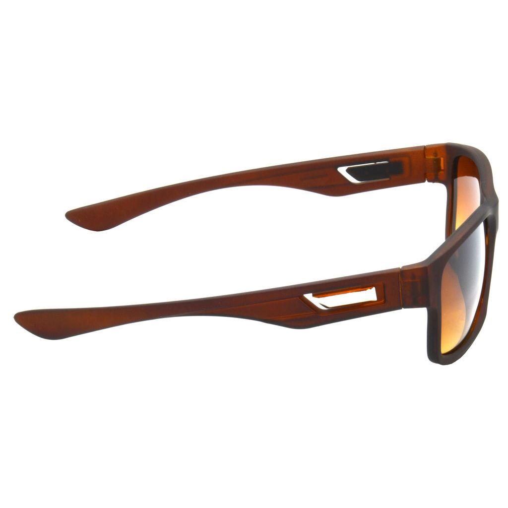 Hrinkar Brown Rectangular Cooling Glass Brown Frame Best Sunglasses for Men & Women - HRS488-BWN-BWN-CLR