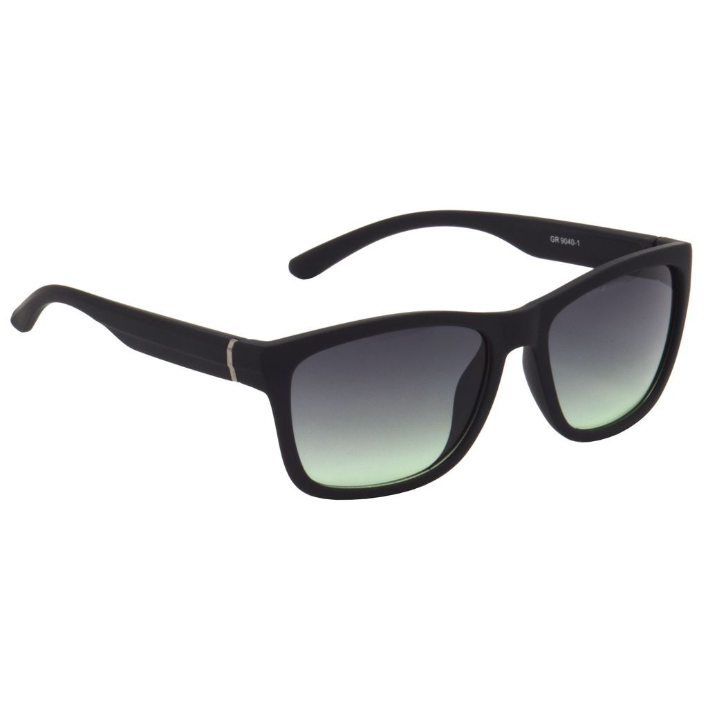 Hrinkar Grey Rectangular Sunglasses Brands Black Frame Goggles for Men & Women - HRS491-BK-DGRN - Sunglasses | Buy online on ZillyBuy