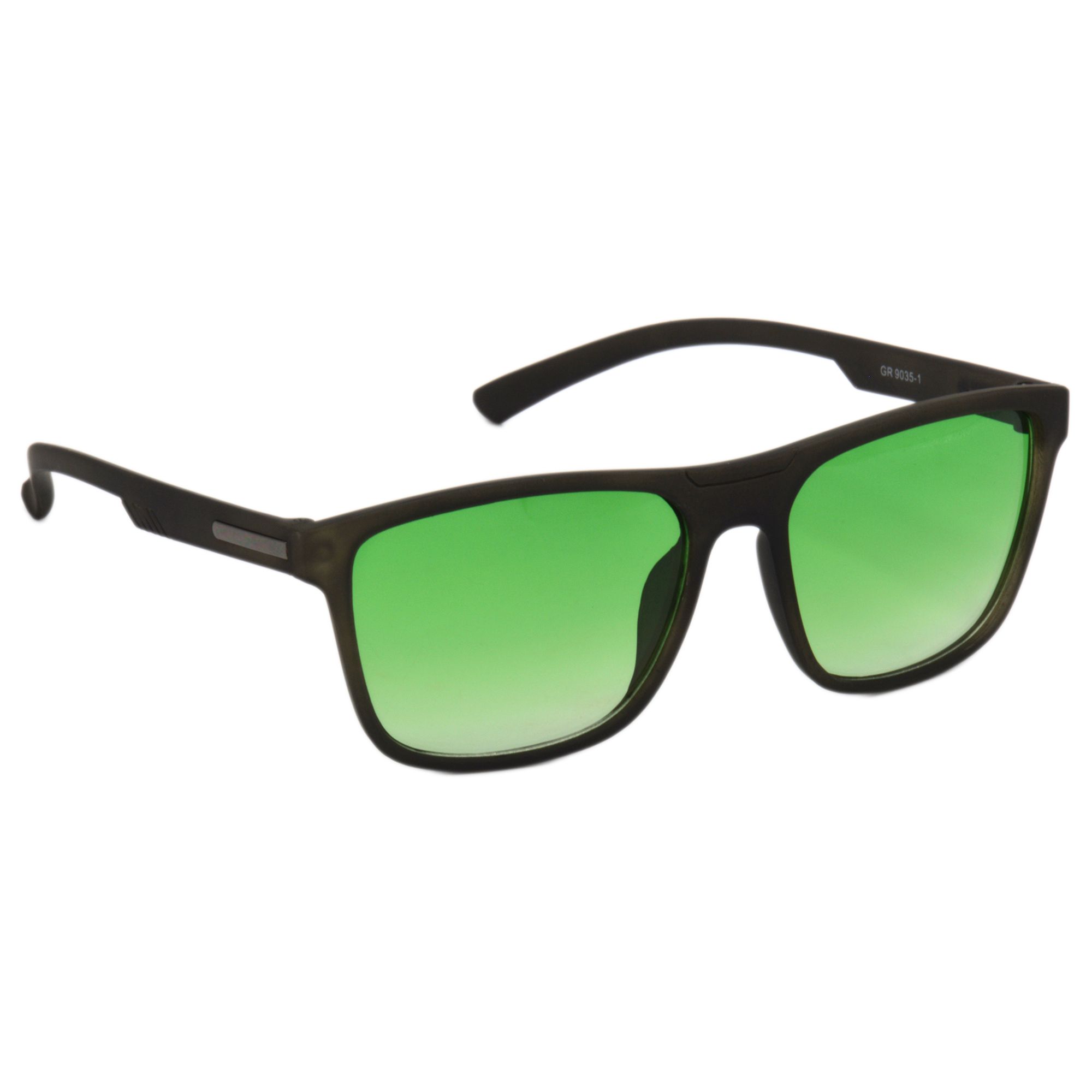 Hrinkar Green Rectangular Sunglasses Brands Grey Frame Goggles for Men & Women - HRS493-GRY-LGRN