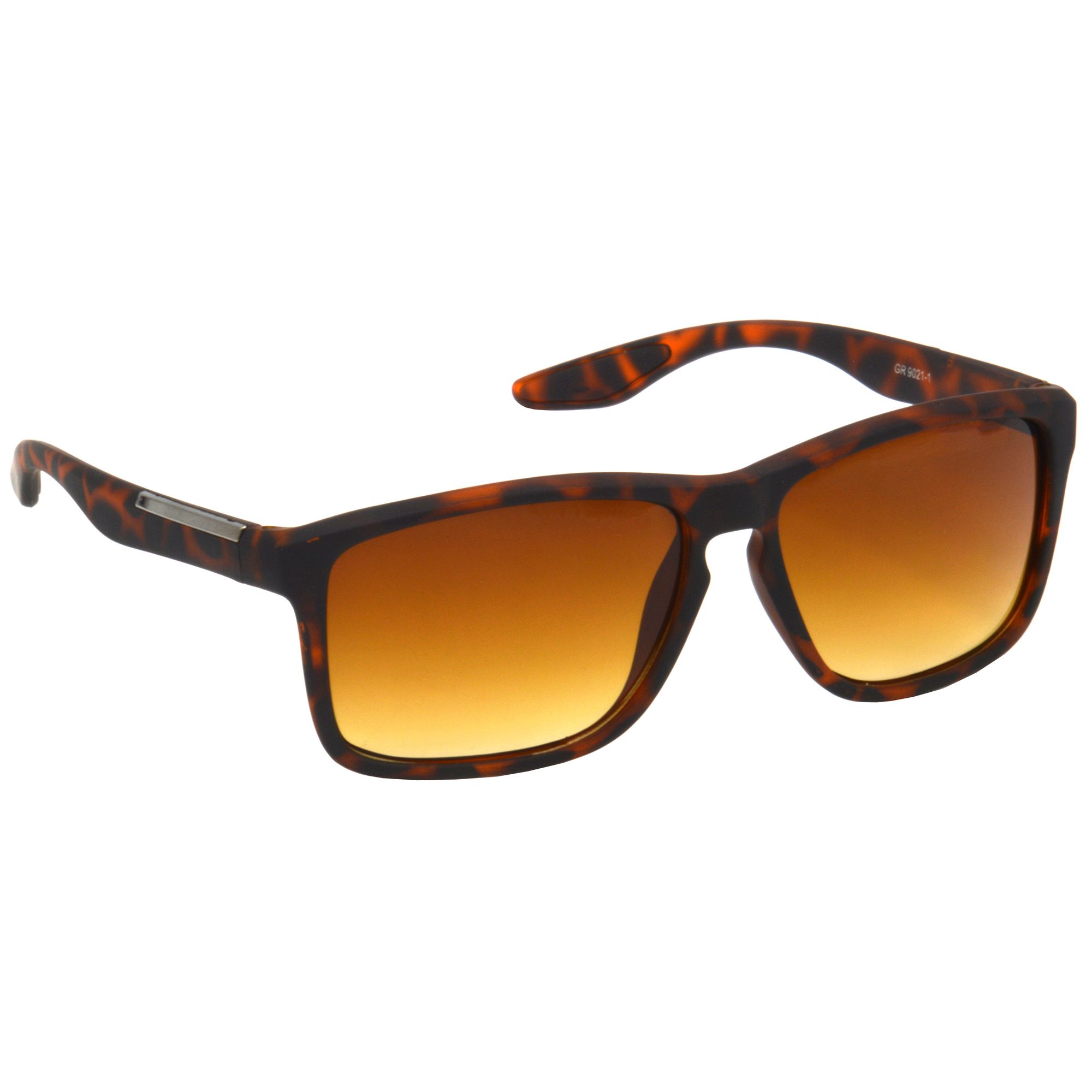 Hrinkar Brown Retro Square Sunglasses Brands Brown Frame Goggles for Men & Women - HRS494-TBWN-LBWN
