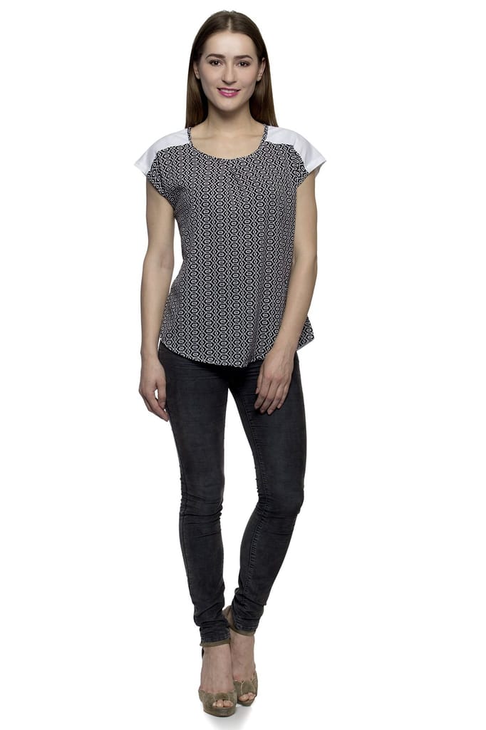 One femme Women's Black and White Print Top