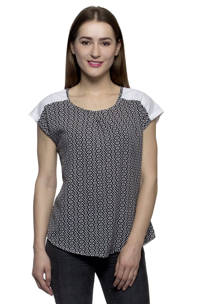 One femme Women's Black and White Print Top
