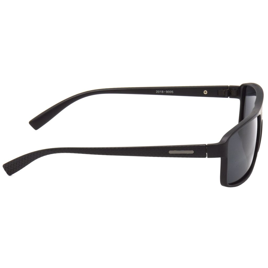 Hrinkar Black Rectangular Stylish Goggles Black Frame Polarized Sunglasses for Men & Women - HRS497-BK-BK-P