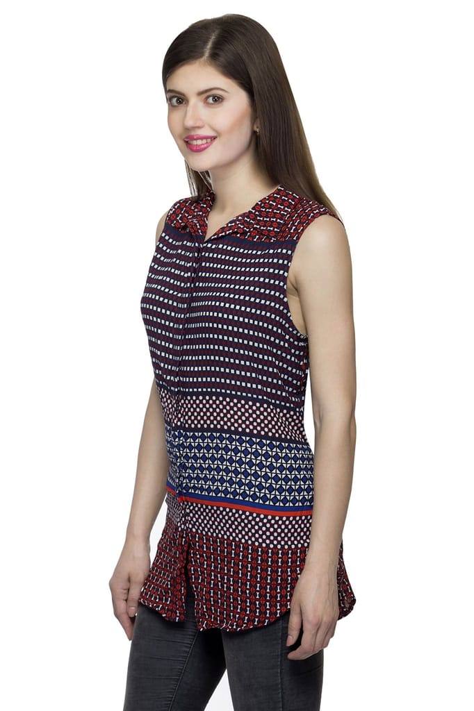 One femme Women's Multi-Colored Button Down Shirt