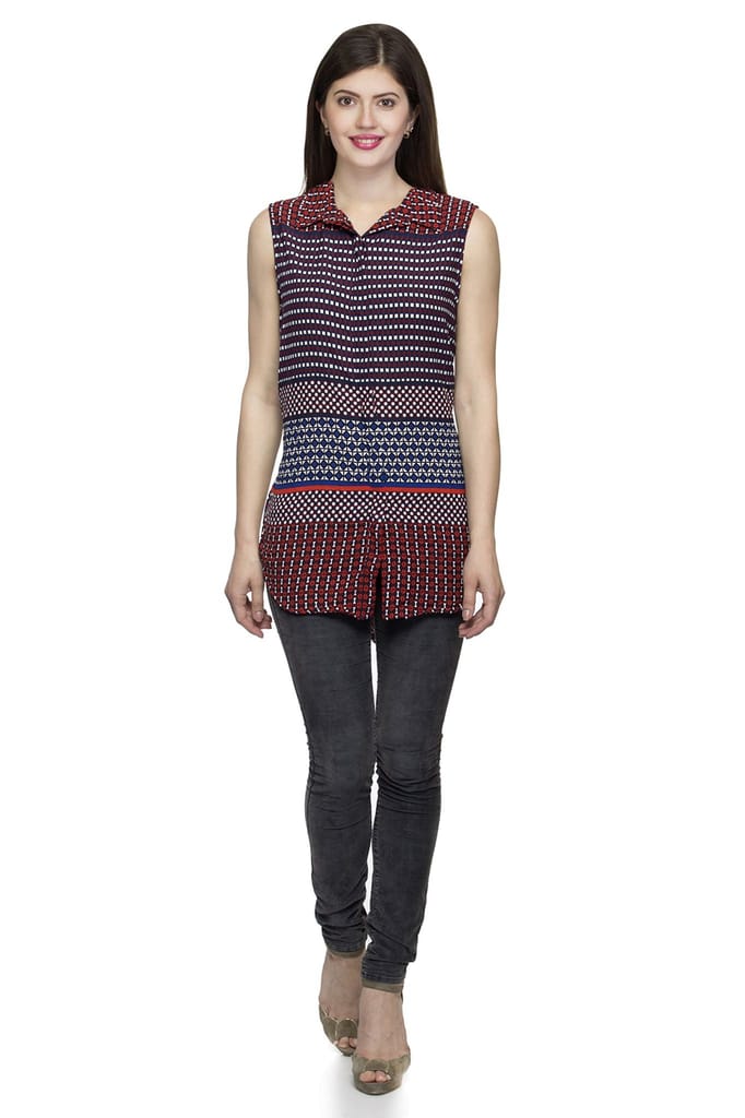 One femme Women's Multi-Colored Button Down Shirt