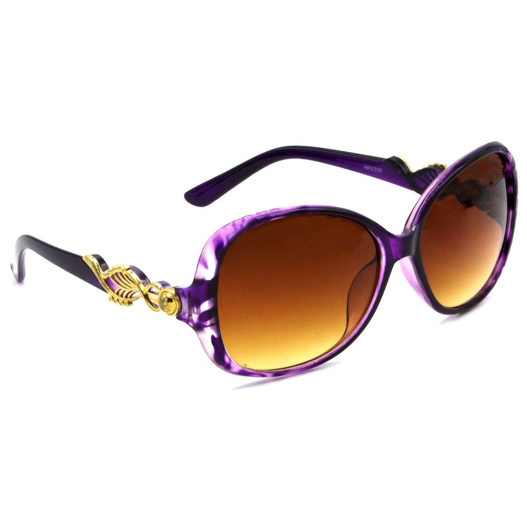 Hrinkar Brown Over-sized Stylish Goggles Violet Frame Sunglasses for Women - HRS306-PRPL-BWN - Sunglasses | Buy online on ZillyBuy
