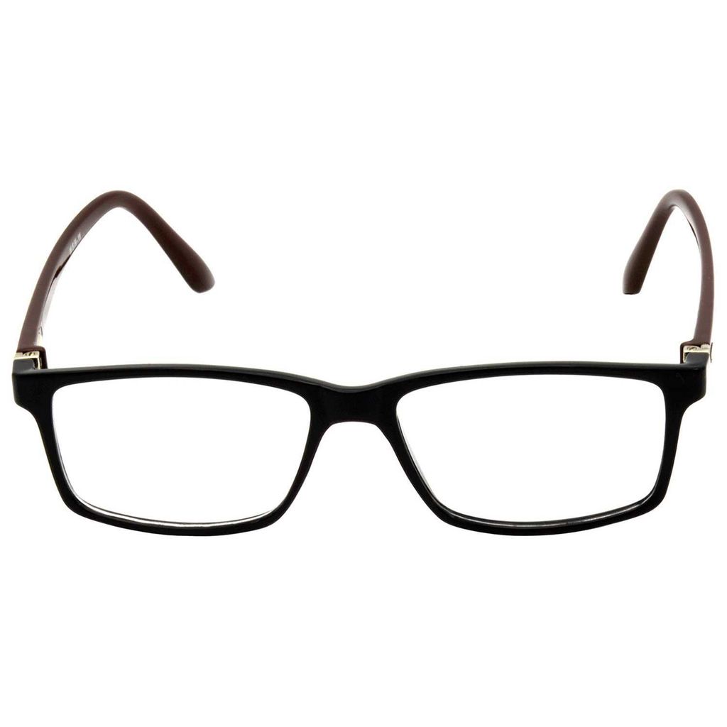 Hrinkar Trending Eyeglasses: Brown and Black Rectangle Optical Spectacle Frame For Men & Women |HFRM-BK-BWN-11