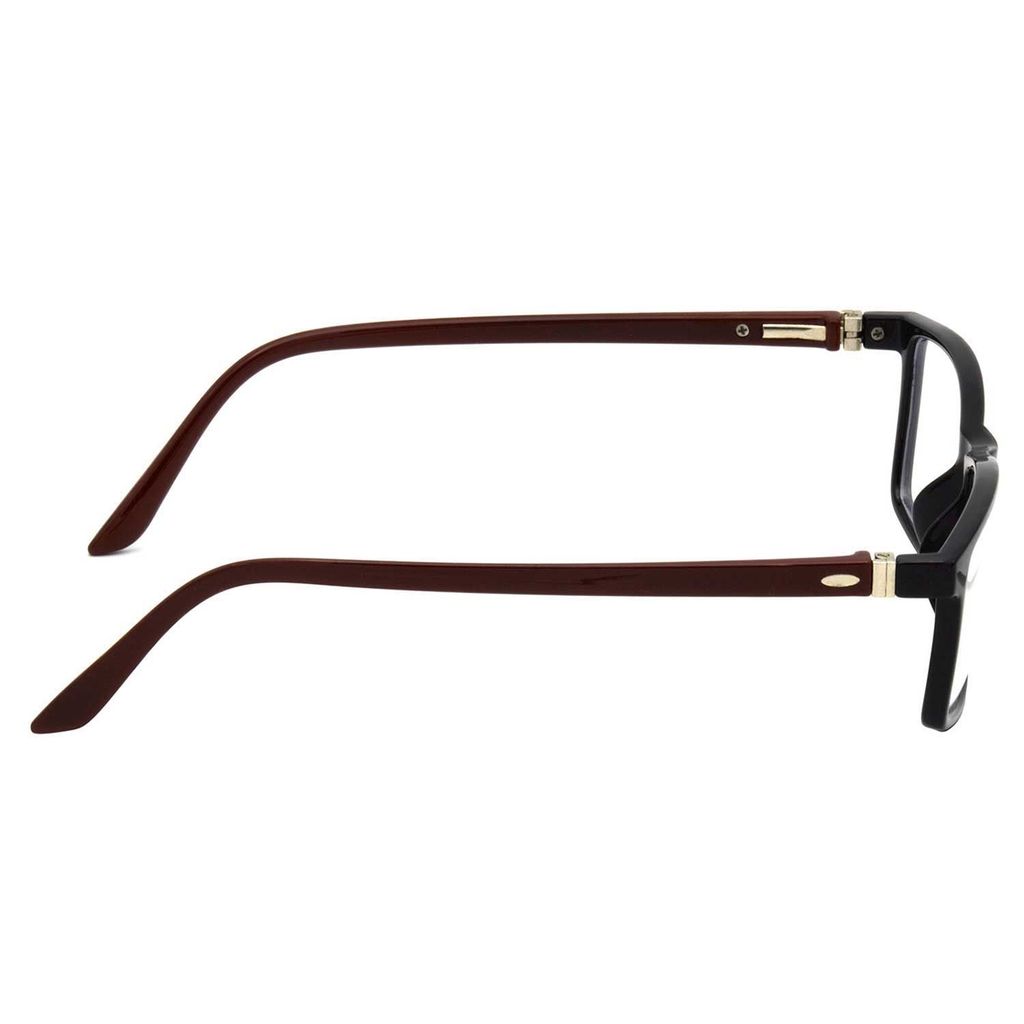 Hrinkar Trending Eyeglasses: Brown and Black Rectangle Optical Spectacle Frame For Men & Women |HFRM-BK-BWN-16