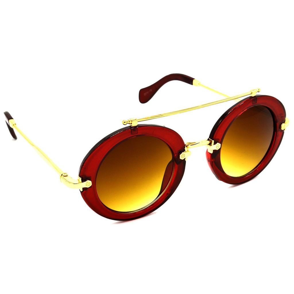 Hrinkar Brown Round Sunglasses Styles Red Frame Glasses for Men & Women - HRS315-RD - Sunglasses | Buy online on ZillyBuy