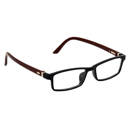 Hrinkar Trending Eyeglasses: Brown and Black Rectangle Optical Spectacle Frame For Kids Boy & Girl |HFRM-BK-BWN-18