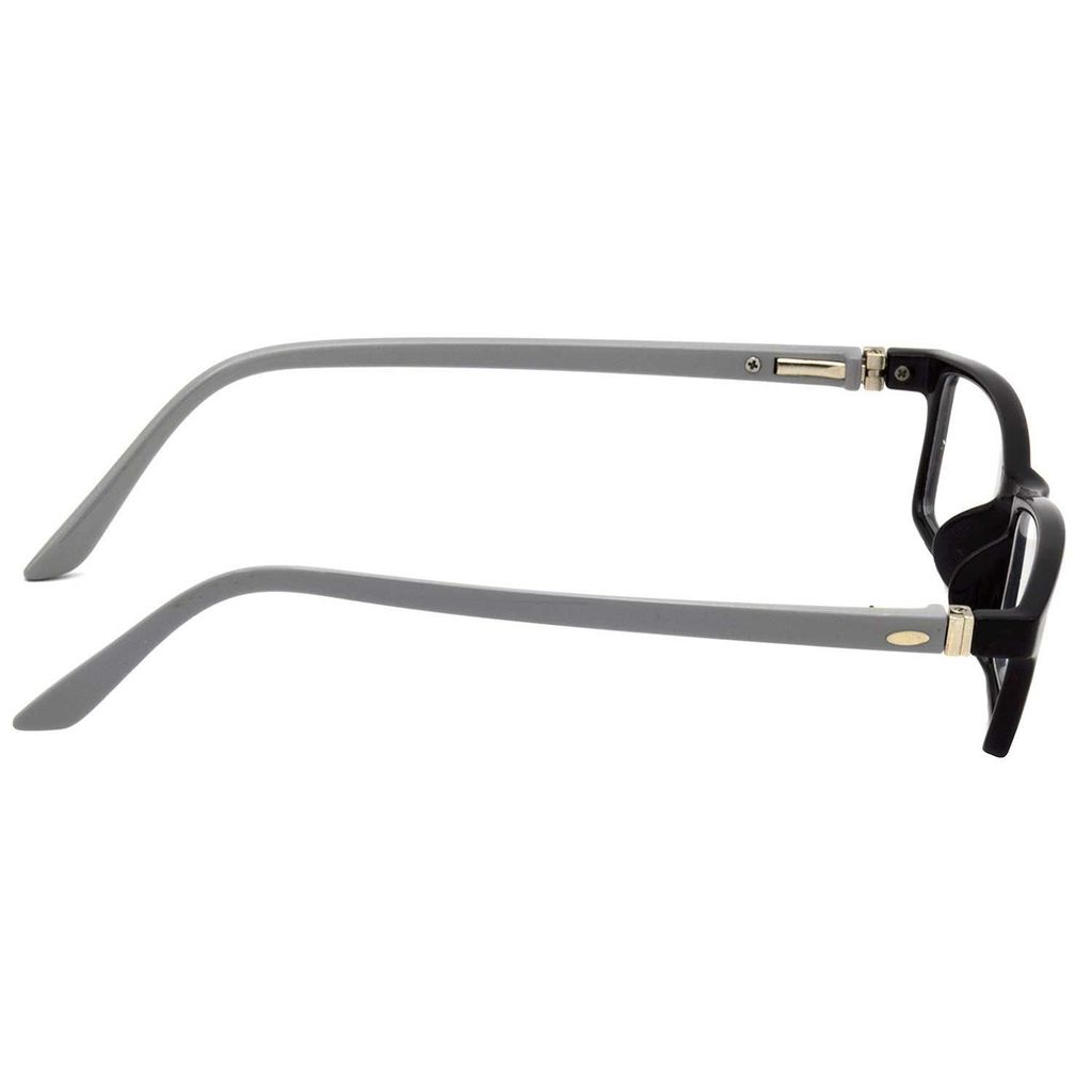 Hrinkar Trending Eyeglasses: Black and Grey Rectangle Optical Spectacle Frame For Men & Women |HFRM-BK-GRY-12