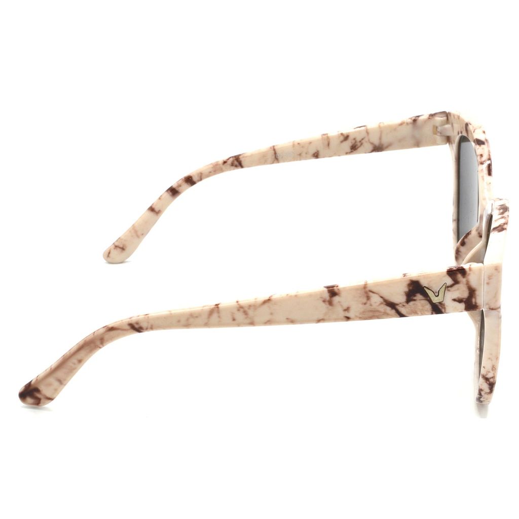 Hrinkar Silver Round Sunglasses Brands White Frame Goggles for Women - HRS321-WT-BWN-GLD