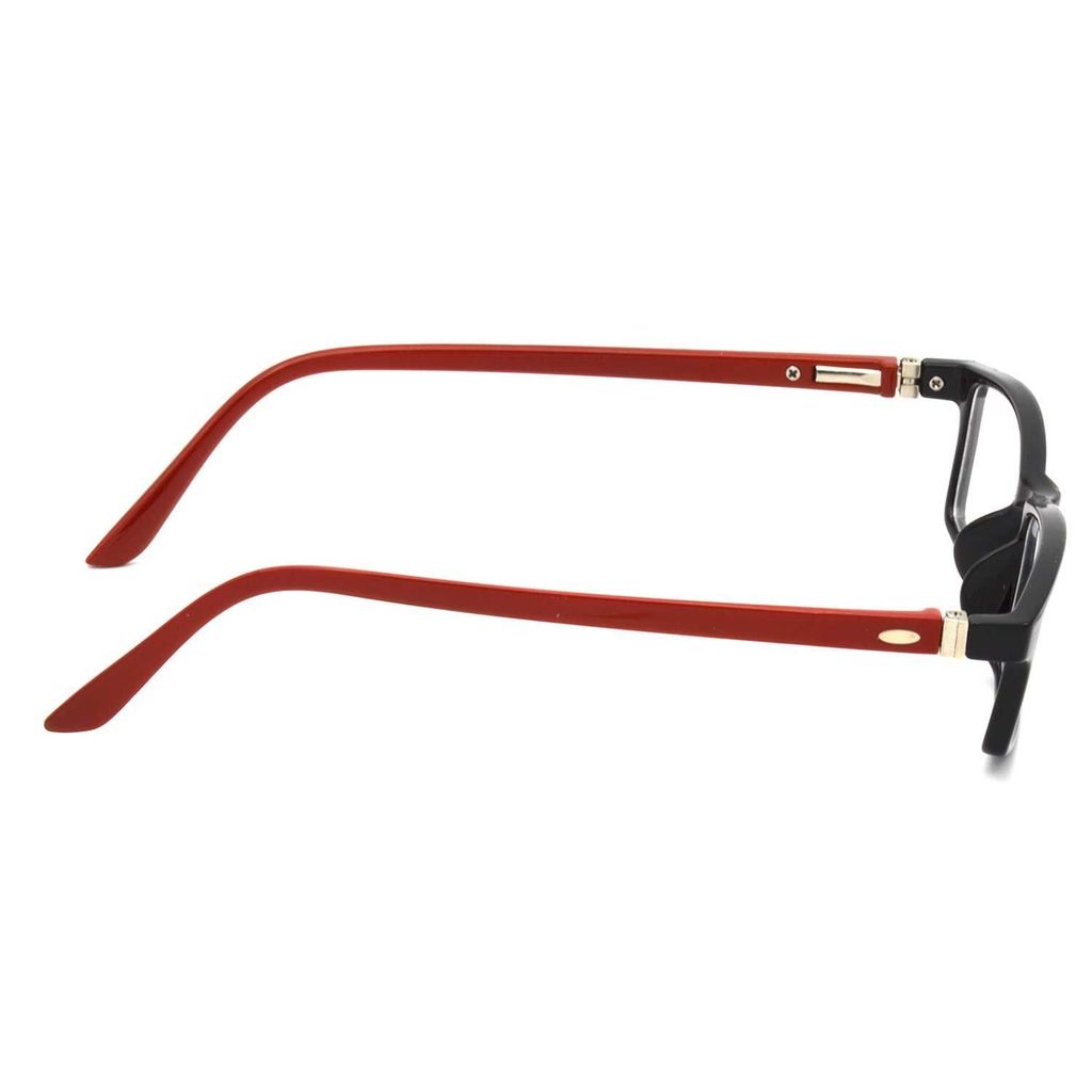 Hrinkar Trending Eyeglasses: Red and Black Rectangle Optical Spectacle Frame For Men & Women |HFRM-BK-RD-12