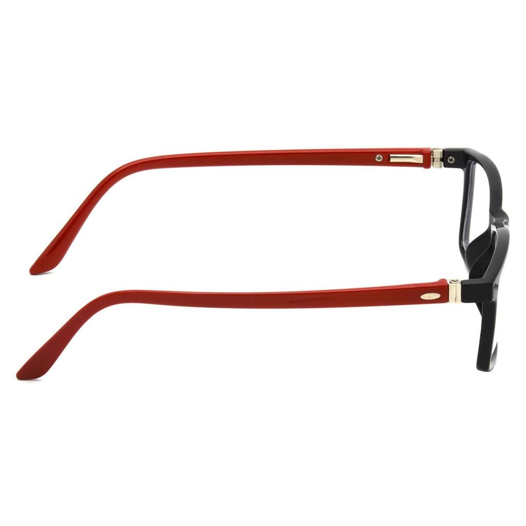 Hrinkar Trending Eyeglasses: Red and Black Rectangle Optical Spectacle Frame For Men & Women |HFRM-BK-RD-16