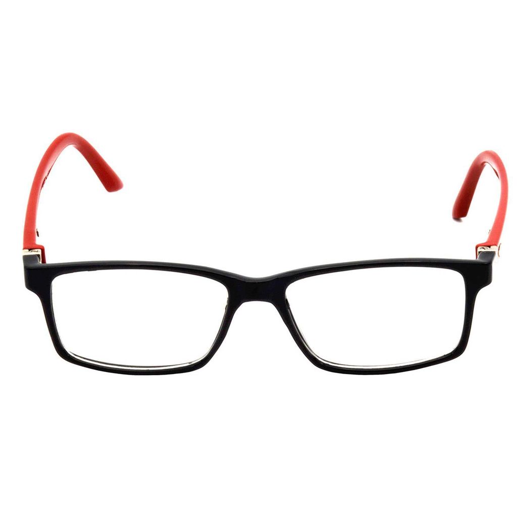 Hrinkar Trending Eyeglasses: Black and Red Rectangle Optical Spectacle Frame For Kids Boy & Girl |HFRM-BK-RD-17