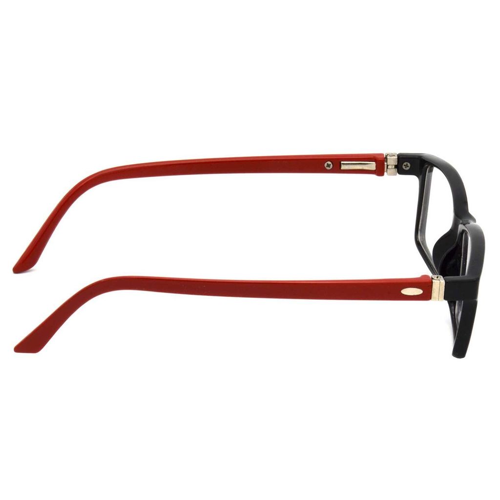 Hrinkar Trending Eyeglasses: Black and Red Rectangle Optical Spectacle Frame For Kids Boy & Girl |HFRM-BK-RD-17