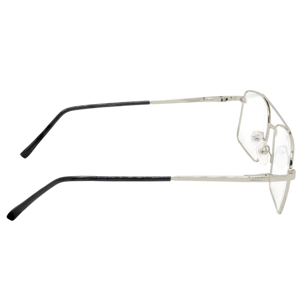 Hrinkar Trending Eyeglasses: Silver Rectangle Optical Spectacle Frame For Men & Women |HFRM-SLVR-19006