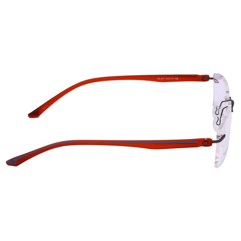 Hrinkar Trending Eyeglasses: Red and Grey Rectangle Optical Spectacle Frame For Men & Women |HFRM101-RD-GRY-GRY