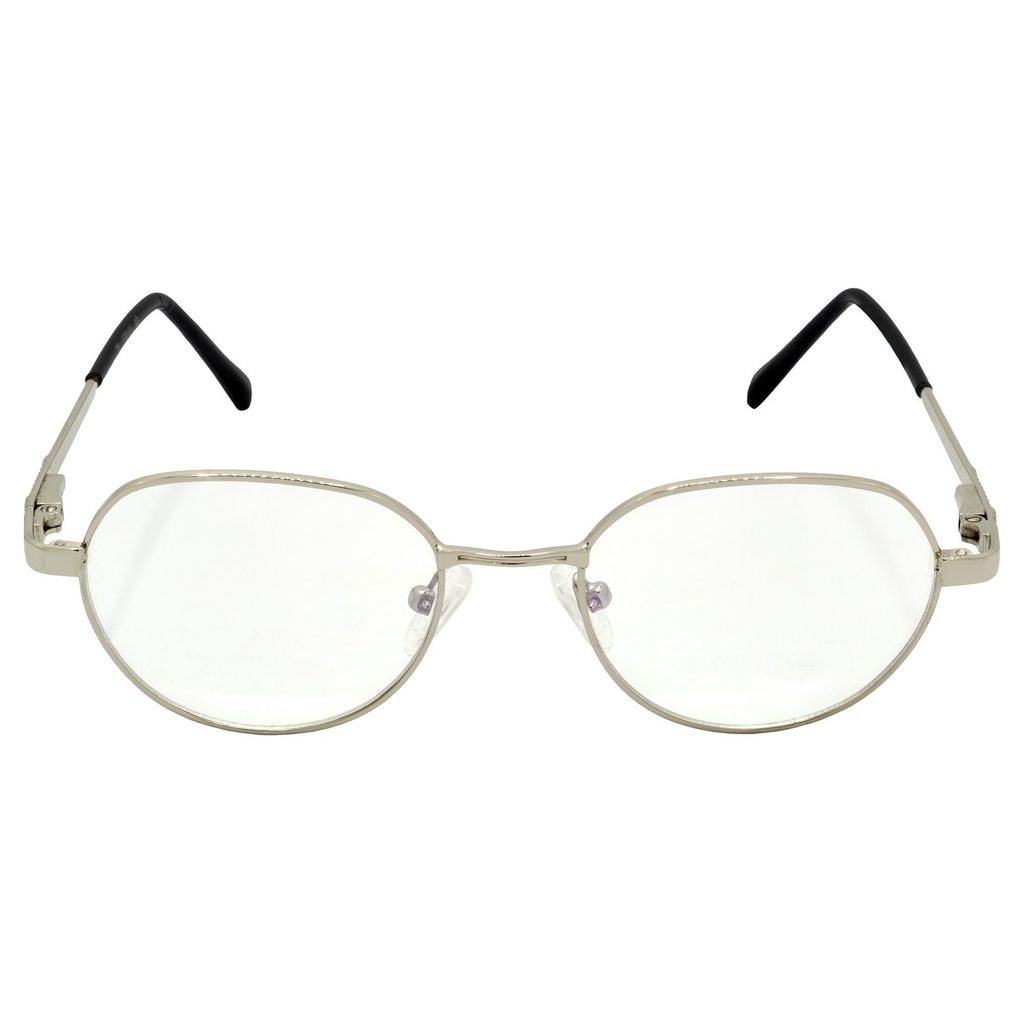 Hrinkar Trending Eyeglasses: Silver Oval Optical Spectacle Frame For Men & Women |HFRM-SLVR-19015