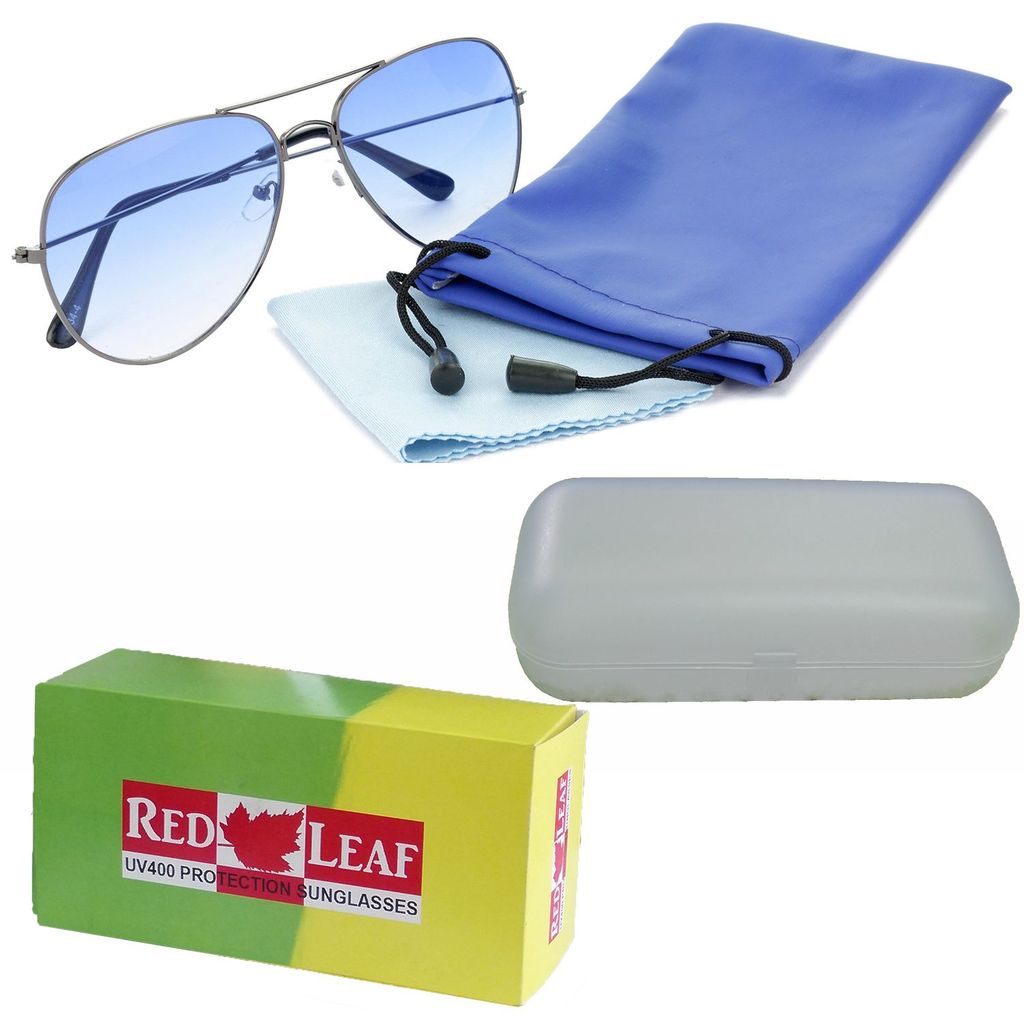 Hrinkar Blue Pilot Stylish Goggles Grey Frame Sunglasses for Men & Women - HRS35
