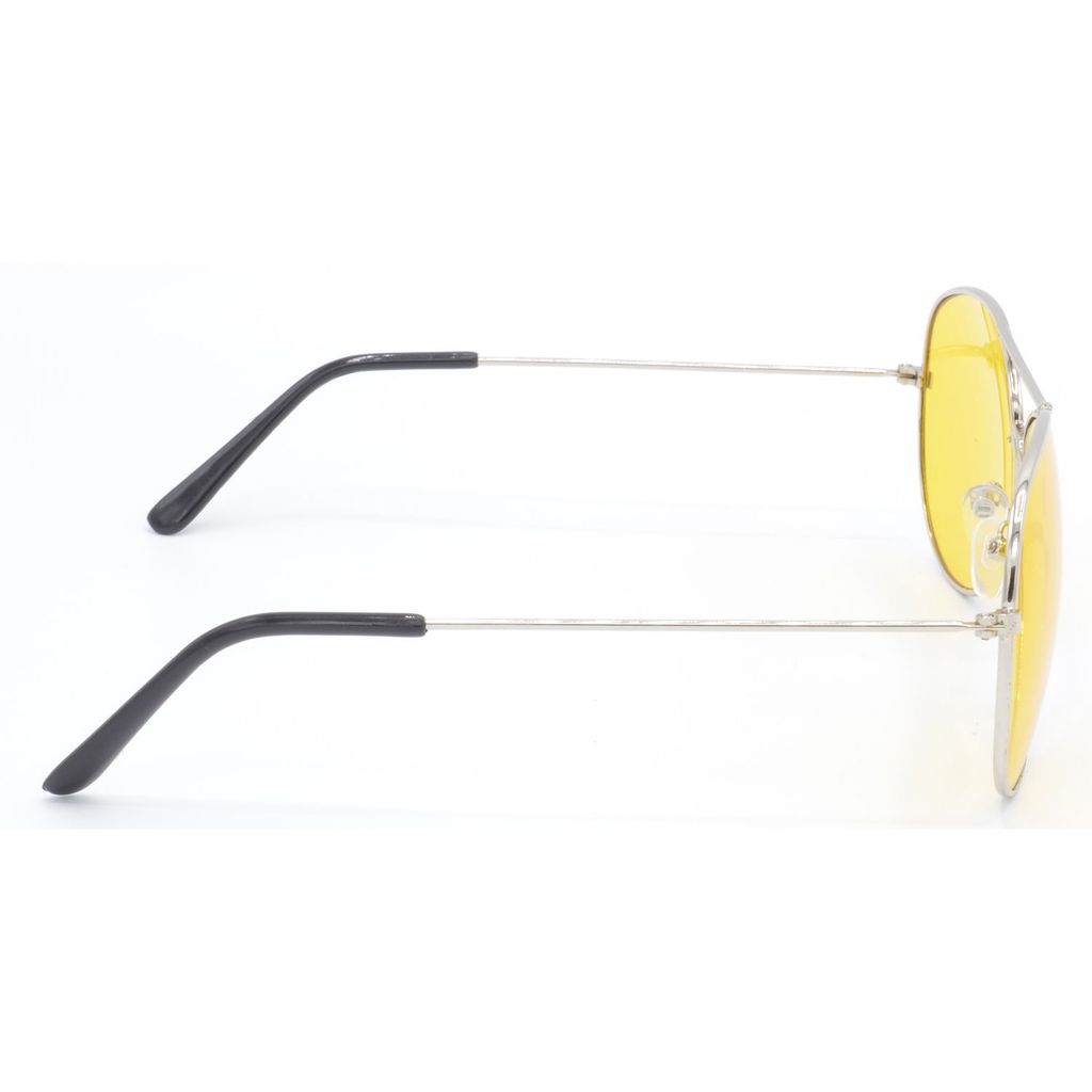 Hrinkar Yellow Pilot Sunglasses Brands Silver Frame Goggles for Men & Women - HRS39