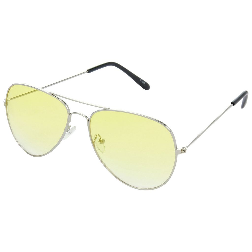 Hrinkar Yellow Pilot Cooling Glass Silver Frame Best Sunglasses for Men - HRS38 - Sunglasses | Buy online on ZillyBuy