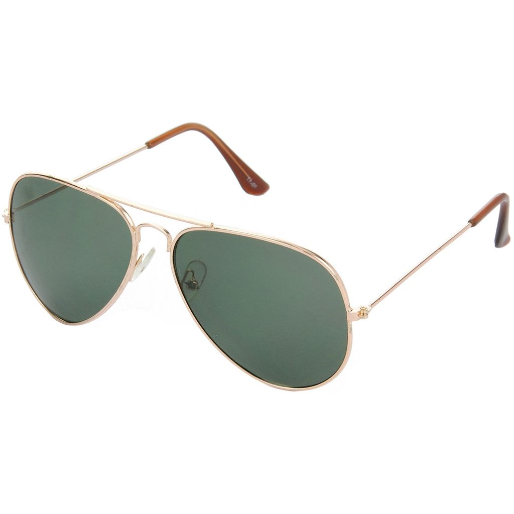 Hrinkar Green Pilot Stylish Goggles Golden Frame Sunglasses for Men & Women - HRS05 - Sunglasses | Buy online on ZillyBuy