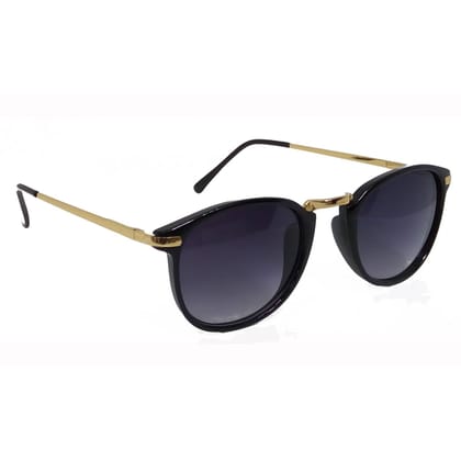 Hrinkar Grey Round Sunglasses Styles Golden Frame Glasses for Men & Women - HRS236
