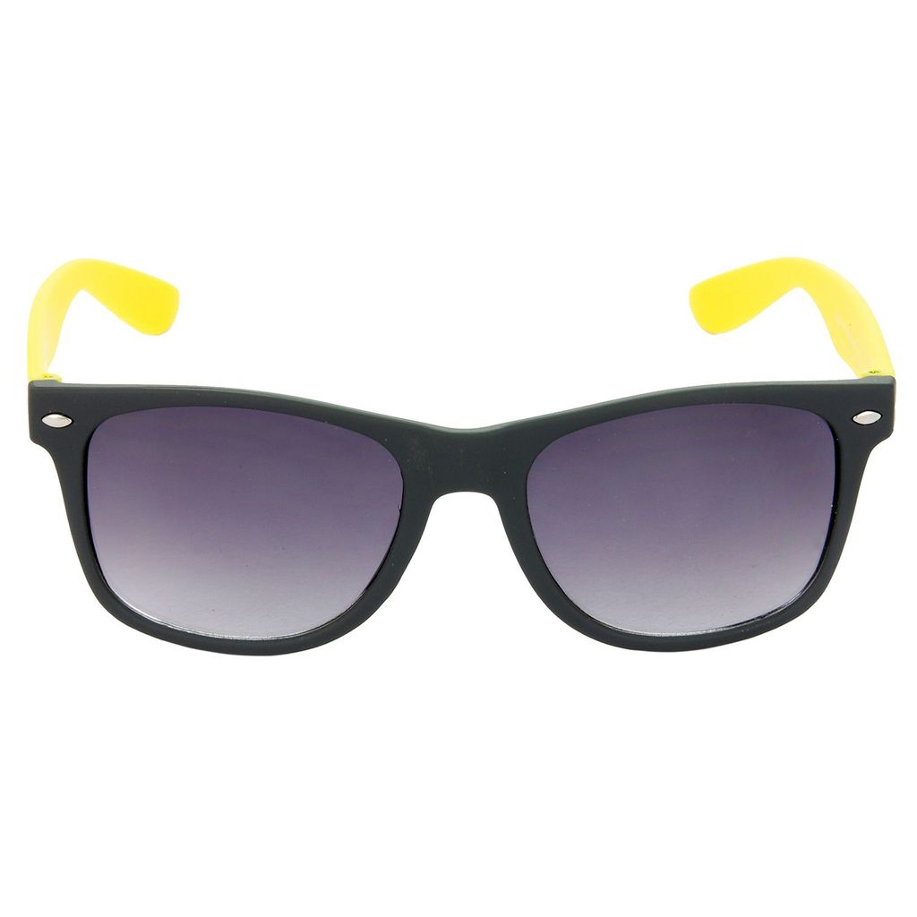Hrinkar Grey Rectangular Stylish Goggles Yellow Frame Sunglasses for Men & Women - HRS23